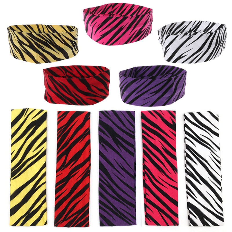 Băng Đô Co Giãn Thấm Hút Mồ Hôi In Họa Tiết Ngựa Vằn Cho Nữ Tập Yoga