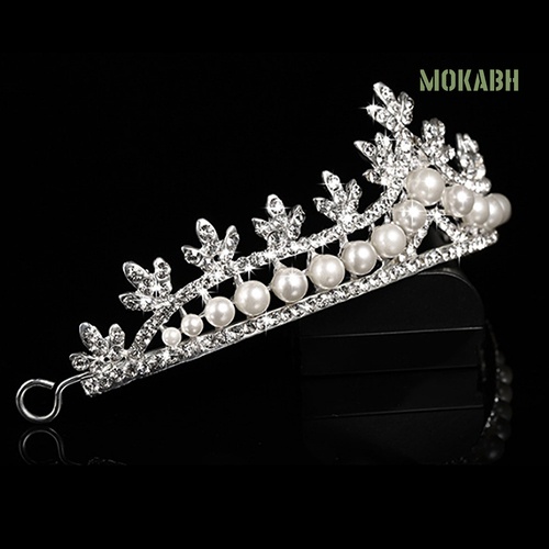 Cài Tóc Hình Vương Miện Đính Đá Và Ngọc Trai Giả Thời Trang Cho Cô Dâu