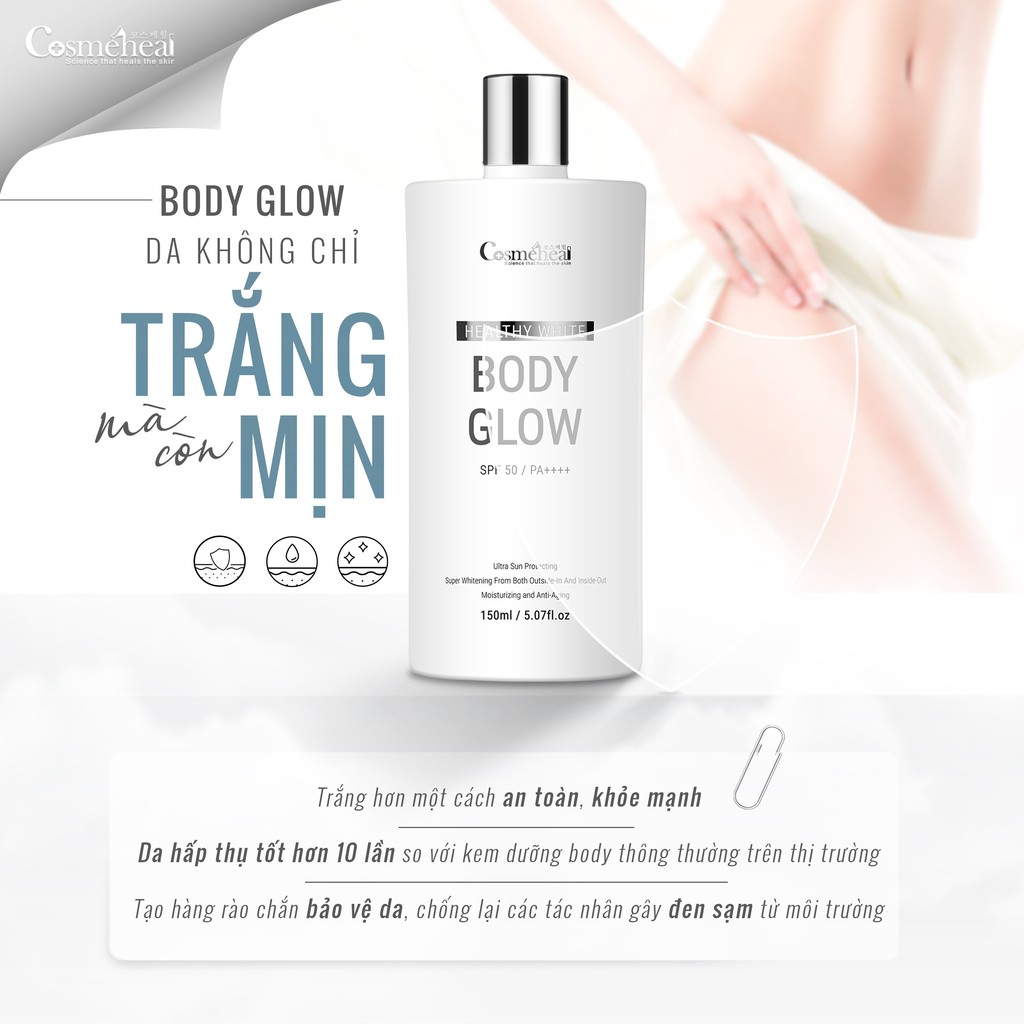 [HÀNG NHẬP KHẨU] Serum Dưỡng Sáng Da Toàn Thân COSMEHEAL Healthy White BodyGlow (150ml)