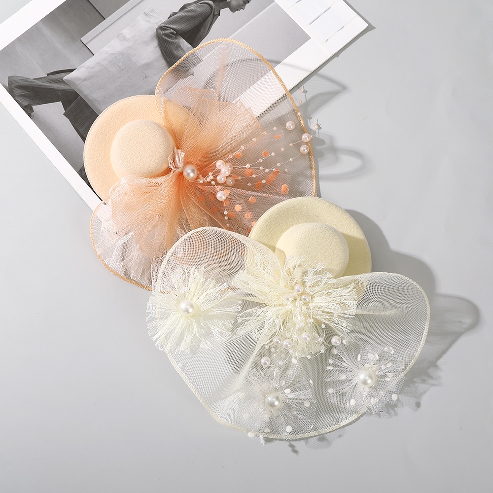 Mũ Lưới Đính Hoa Hồng Và Ngọc Trai Thanh Lịch Cho Cô Dâu