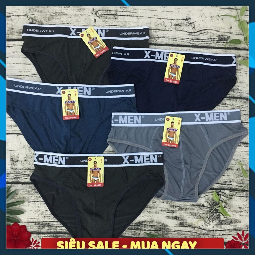 Combo 10 Quần Lót Nam X.MEN - quần sịp xì nam co giãn X.men cao cấp thun lanh CHo mọi lứa tuổi từ 40-90kg XƯỞNG SỈ