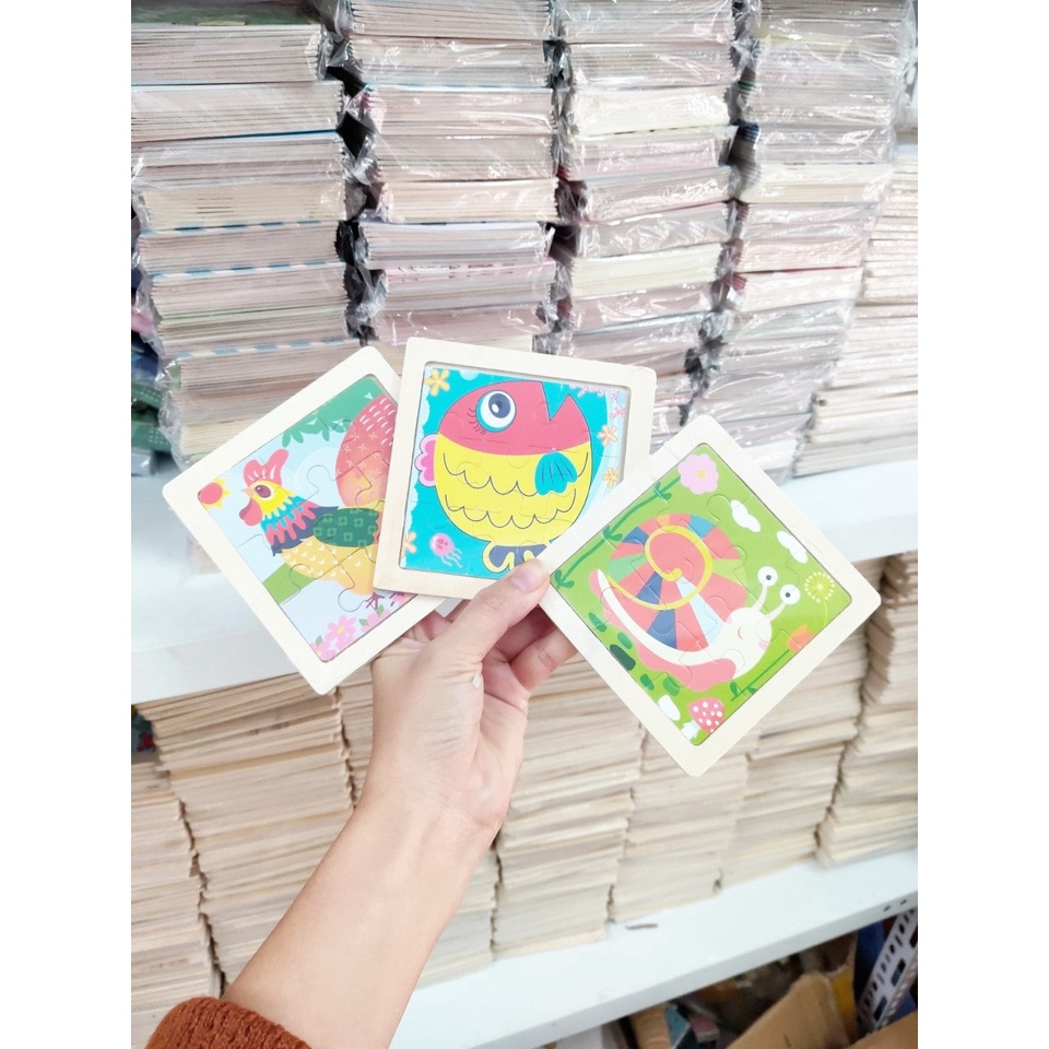 Đồ chơi xếp hình lắp ráp tranh ghép gỗ 9 mảnh ngộ nghĩnh