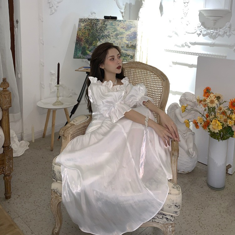 {CÓ SẴN} ĐẦM MAXI VÁY MAXI TRỄ VAI TAY BỒNG TRẮNG HỞ LƯNG ĐI BIỂN ĐI TIỆC CÔ DÂU TIỂU THƯ BÁNH BÈO QUẢNG CHÂU | BigBuy360 - bigbuy360.vn