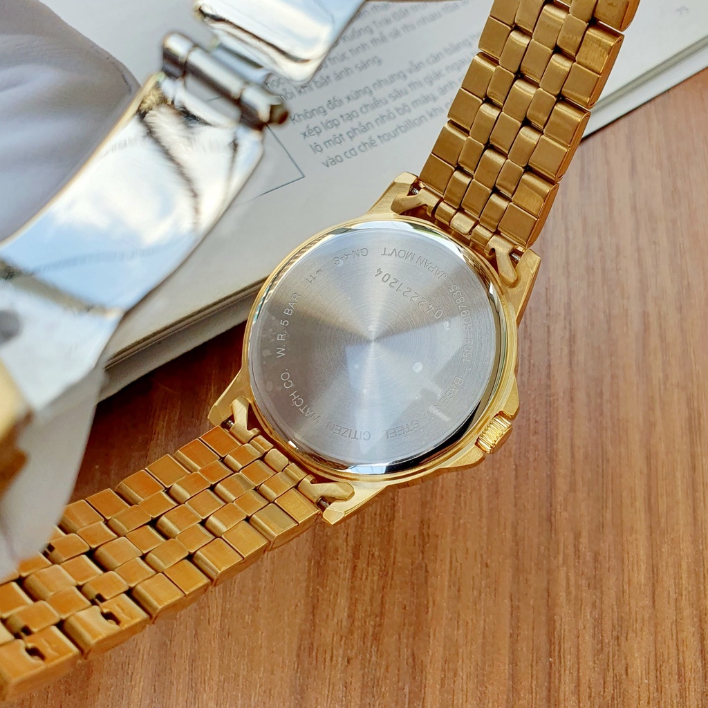 Đồng hồ Nam chính hãng Citizen BF2013-56P Size 41,Mạ vàng,Lịch thứ ngày-Máy Pin Quartz-Dây kim loại thép cao cấp