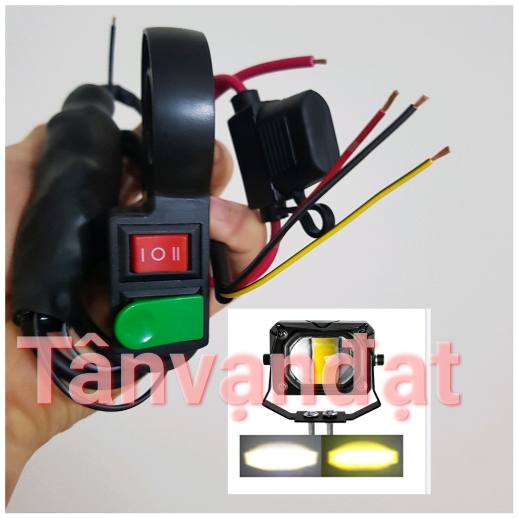 Công tắc Mơ-Tắt-Mở màu XanhĐỏ cho đèn trợ sáng Bi mini 2 màu