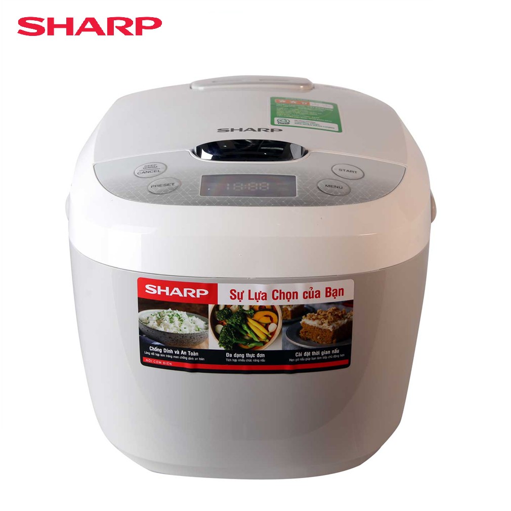 [Mã ELHADEV giảm 4% đơn 300K] Nồi Cơm Điện SHARP KS-COM180EV-GY