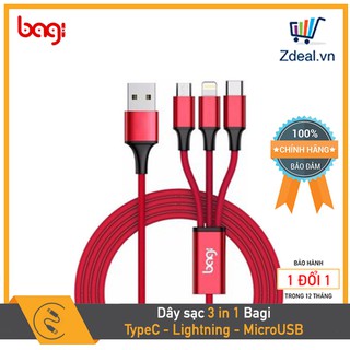 Dây cáp sạc 3 trong 1 bagi cb-as12, dài 1.2m.