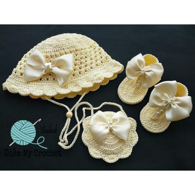 Set nón nơ ren + Giày cho bé yêu