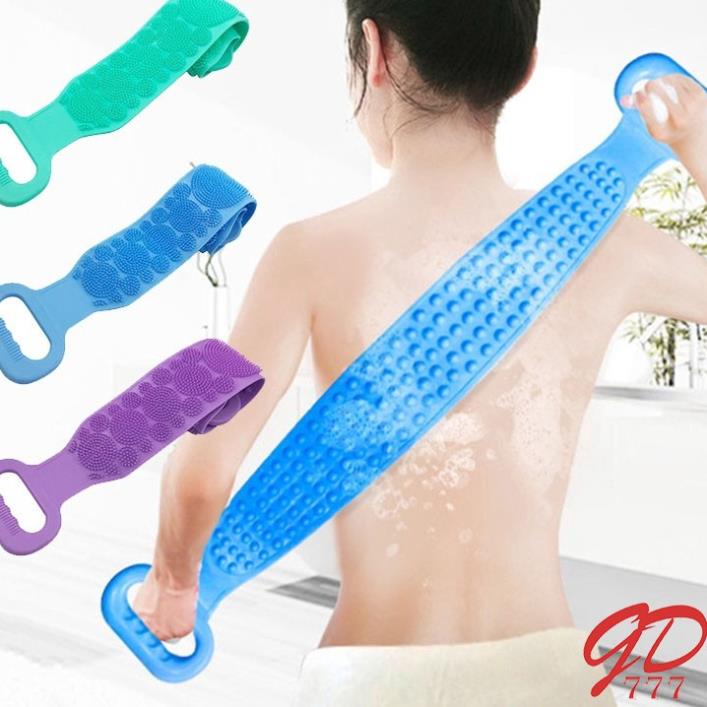 Dây đai chà lưng 2 mặt đa năng dụng cụ bằng silicon kỳ cọ massage tẩy da chết khi tắm