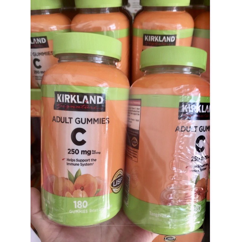🍊🍋[HSD 04/2022] Kẹo Dẻo Kirkland Vitamin C 250mg Adult Gummies của Mỹ 180 viên