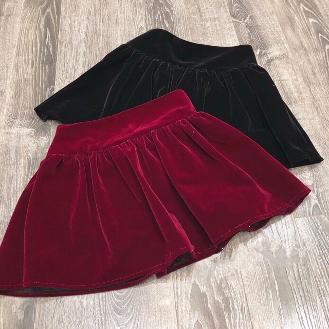 Chân váy nhung bồng