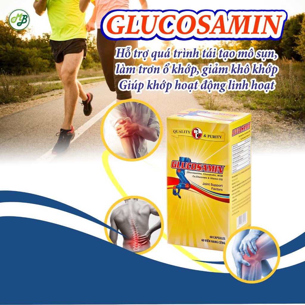 Viên uống hổ trợ xương khớp, Viêm khớp ,Đau khớp và Chống thoái hoá khớp Glucosamin with MSM chai 60 viên