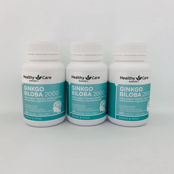 bổ não ginkgo biloba  2000, thuốc bổ não úc healthy care ginkgo biloba, ginko biloba