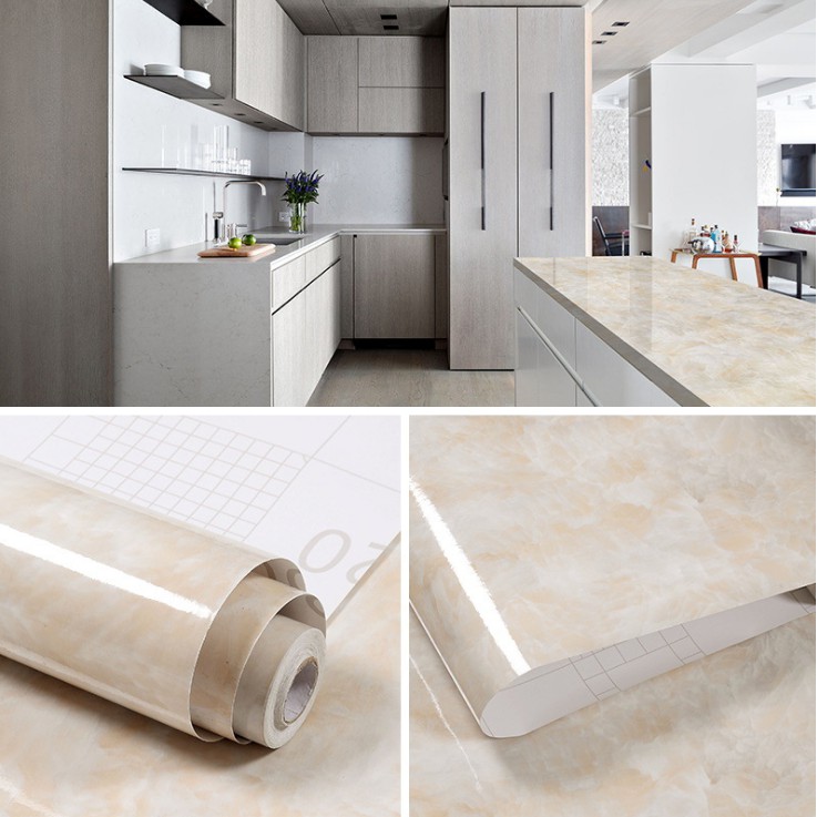 1 mét giấy dán tường ĐÁ VÂN MÂY khổ 60cm có keo sẵn