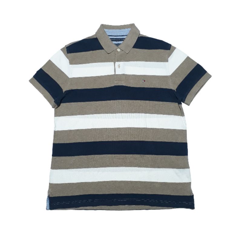 Áo Thun Cổ Bẻ / Áo Sơ Mi Trơn TOMMY HILFIGER Ba Kênh / Thương Hiệu Được Yêu Thích