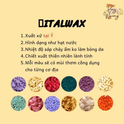 Hạt sáp tẩy lông nóng Italwax Aroma Nivara (ponywaxing) | BigBuy360 - bigbuy360.vn