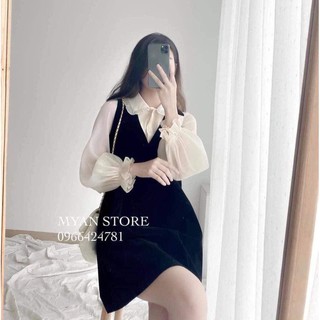 <Freeship> Set áo tơ đũi + váy