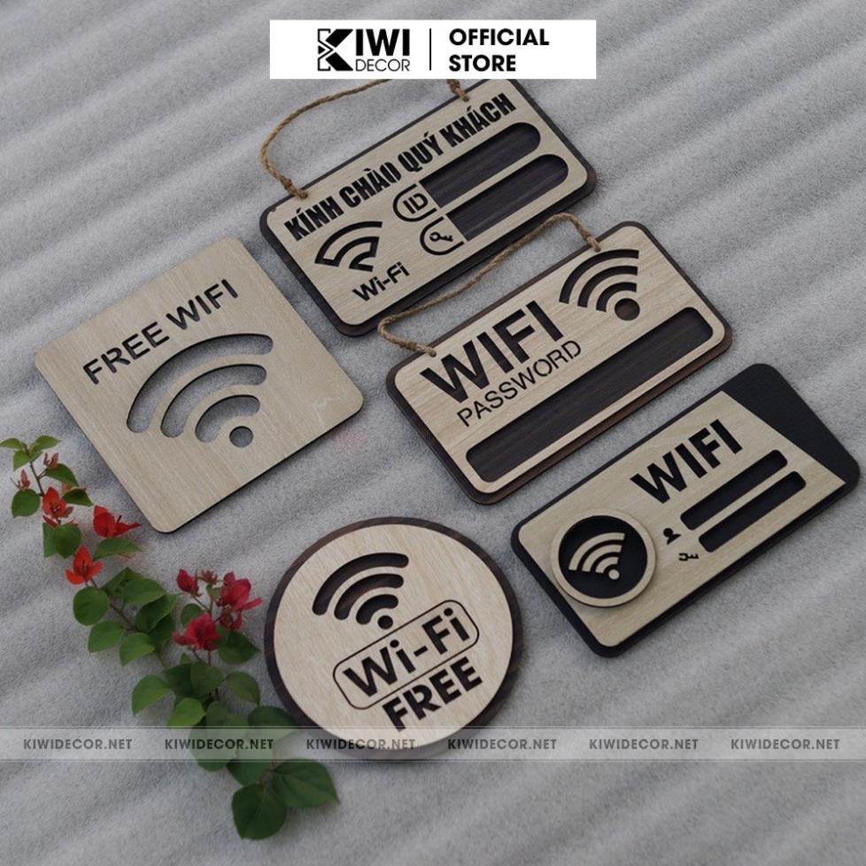 Bảng Tên Wifi Gỗ Decor Vintage, Free Wifi, Bảng Pass Wifi, Ghi Mật Khẩu Wifi, Thông tin wifi