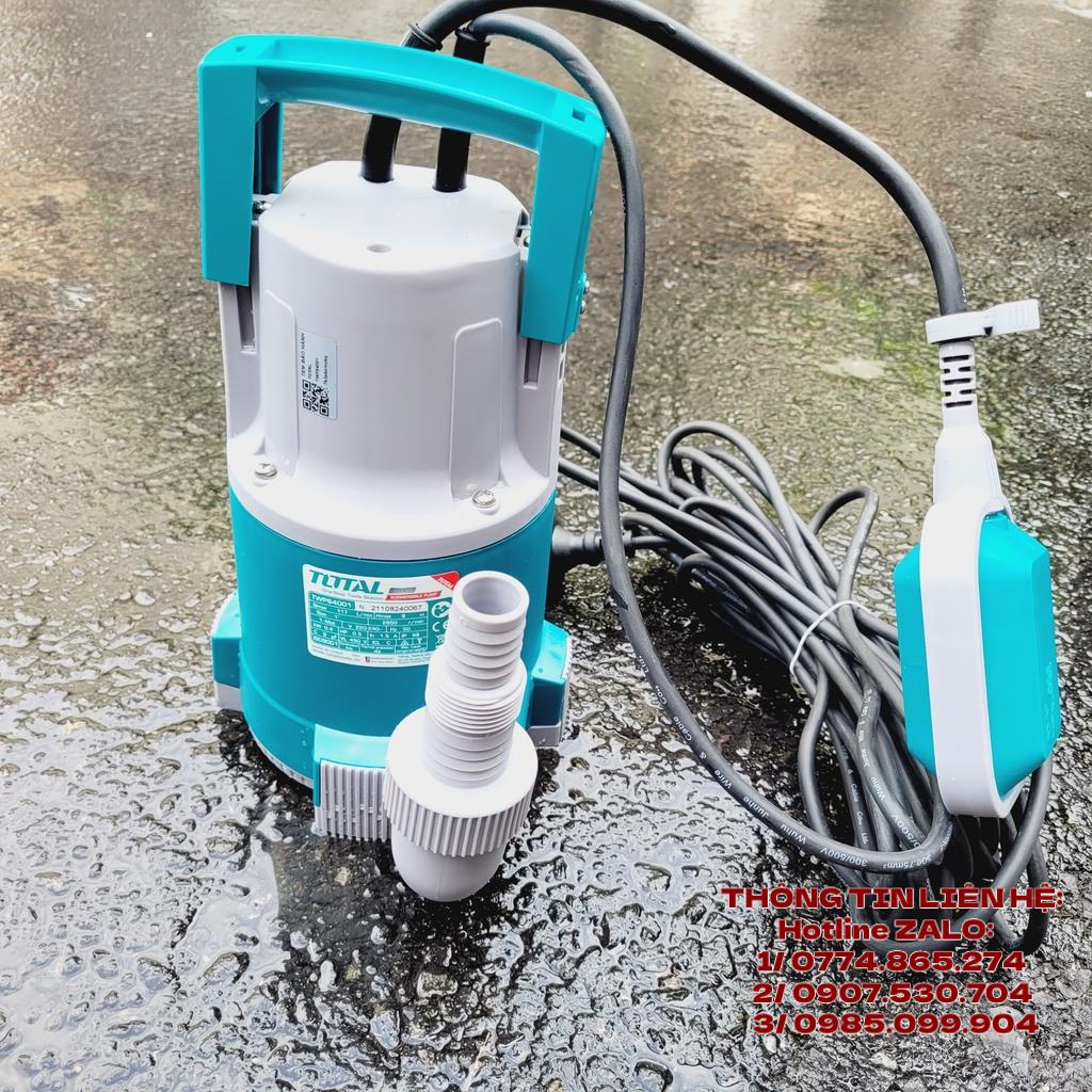 Máy bơm chìm nước sạch dùng điện 220V công suất 400W total TWP64001 - bơm tỏm thả ngập nước có công tắc phao tự động