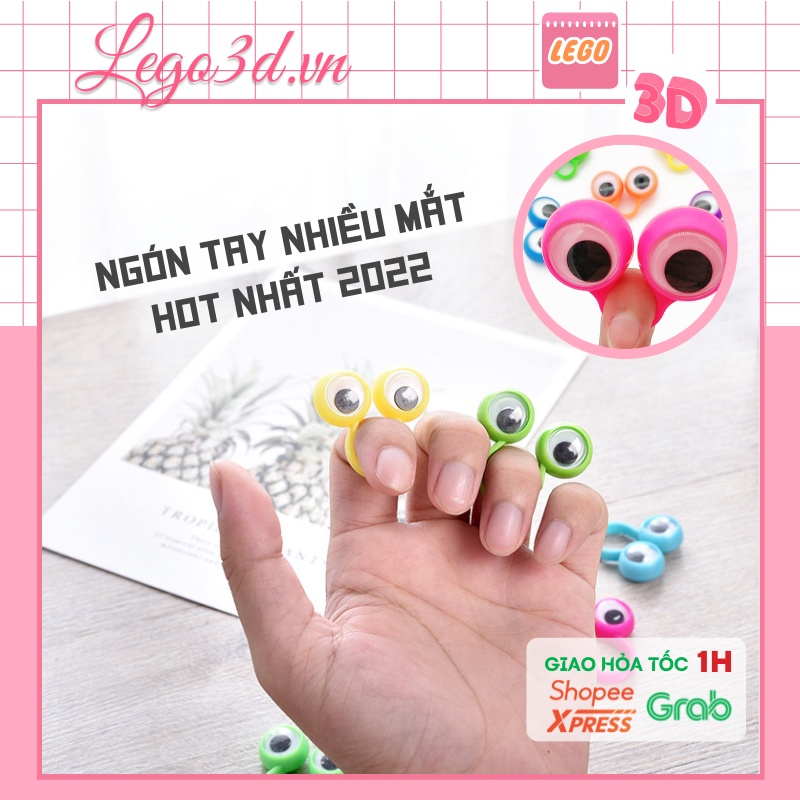 Đồ chơi nhẫn đeo ngón tay hình mắt vui nhộn bằng nhựa Nhẫn mắt giả di chuyển nhiều màu - LEGO3D.VN