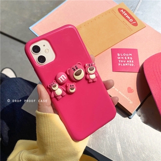 Ốp lưng điện thoại di động iPhone Kẹo 3D kẹo dâu gấu táo 11promax xs / xr silicone 7 / 8plus cute 12