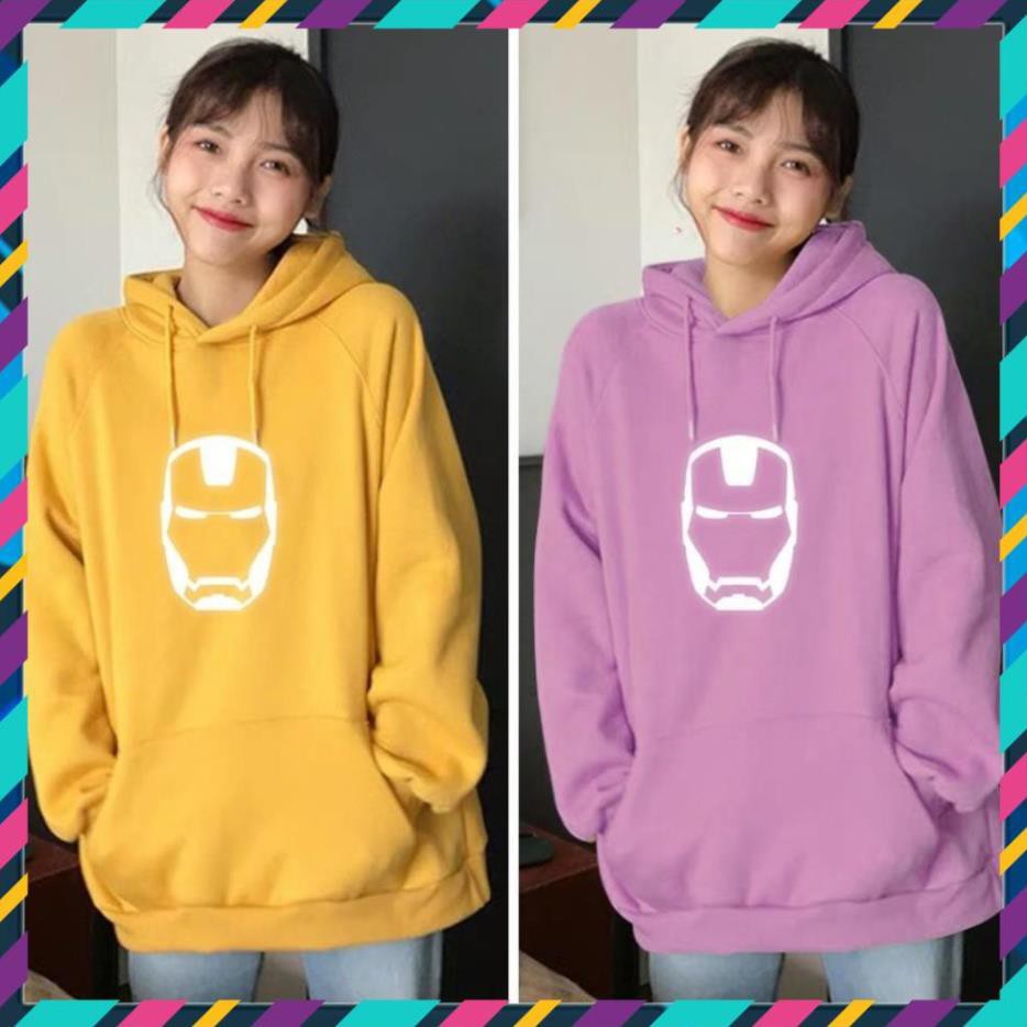 TẶNG KÈM NÓN KẾT- Áo khoác hoodie phản quang , Áo nỉ Iron Man dày  êm ái, Freesize Unisex cho nam và nữ  - KN31 .