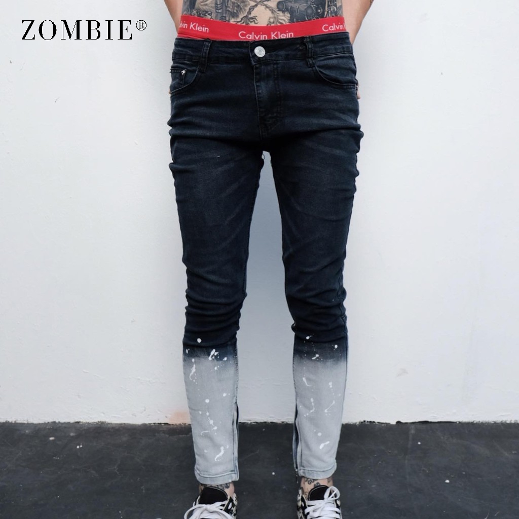 Quần ZOMBIE® Bleached Hem Zips In Black