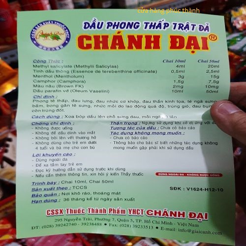 thuốc xoa bóp phong thấp trật đả chánh đại 50ml