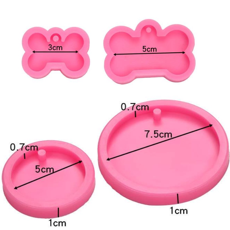Khuôn Làm Móc Khóa Bằng Silicone Hình Bàn Chân Chó / Xương Chó