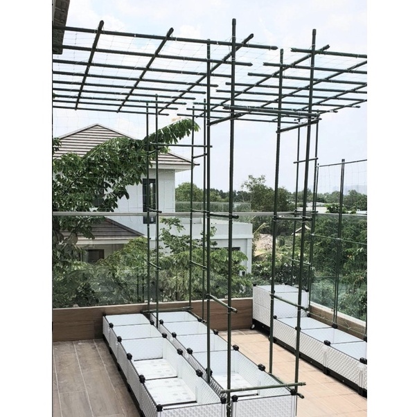 Ống thép bọc nhựa có sọc gân sần phi 11mm dài 0.9 m -1,2m-1,5m-1,8 m làm giá đỡ cây, giàn leo, hoa hồng