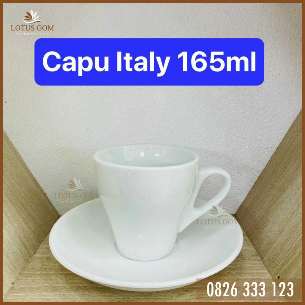 Bộ Tách Cà Phê Capu Italy Màu Trắng