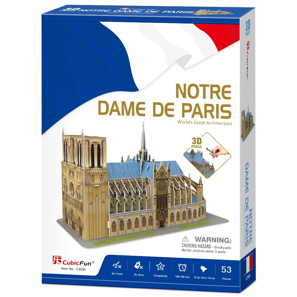 Mô hình giấy 3D CubicFun - Nhà Thờ Đức Bà Paris C242h