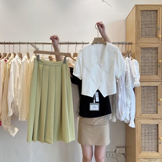 Chân váy syl cốm xếp ly dọc dáng dài