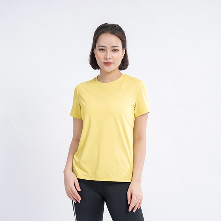 Áo Thun Trơn Màu Vàng Chanh Ảnh Chụp Thật Ngắn Tay Cổ Tròn Form Vừa Unisex Dùng Chung Cho Nam Và Nữ