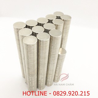 nam châm viên tròn phi 8mm dày 2mm mạ nikel