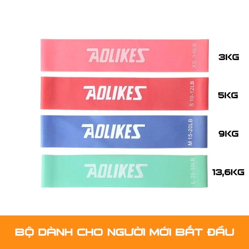 (Set 6 dây)DÂY MINIBAND CAO SU AOLIKES TẬP MÔNG ĐÙI, DÂY KHÁNG LỰC CAO SU TẬP GYM ALOLIKES A-3601