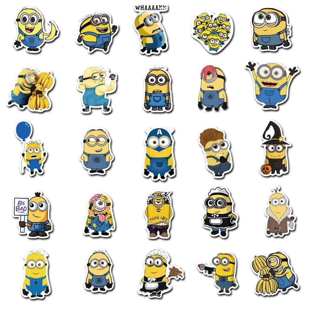 Sticker Dán Laptop / Điện Thoại / Ván Trượt Tự Dính Họa Tiết Hoạt Hình Anime Despicable Me Màu Vàng