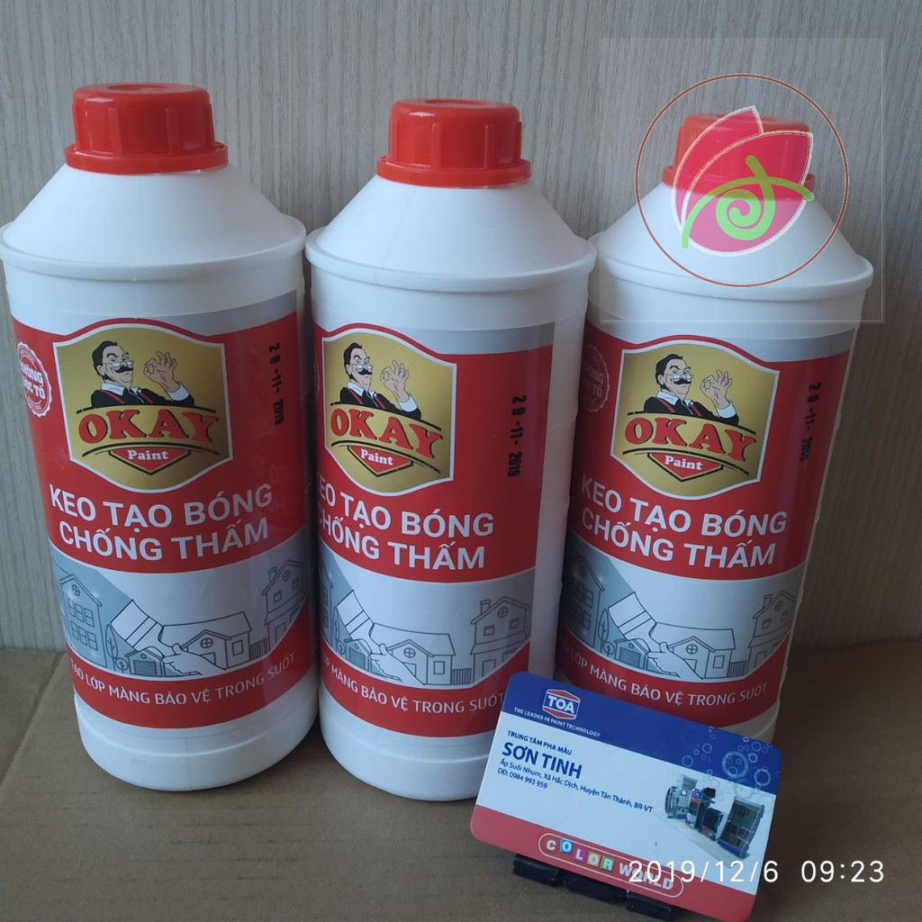 Combo 2 chai Keo bóng nước OKAY paint (chai 1kg)