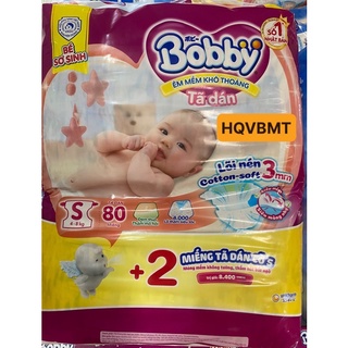 [TẶNG 2 MIẾNG] Combo 4 gói Tã Dán Bobby Every Đệm Thun Thấm Mồ Hôi size S80 miếng cho bé 4-8kg