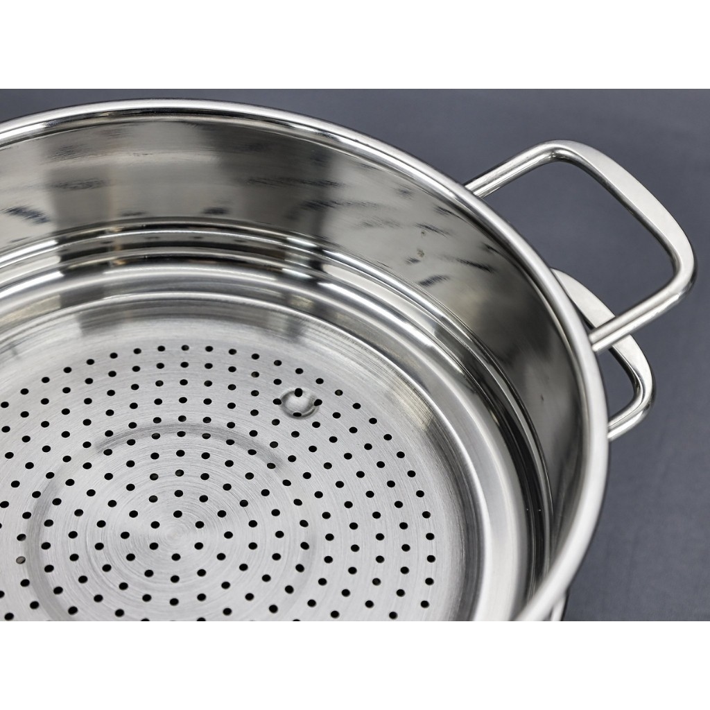 Nồi xửng hấp Inox 3 đáy Fivestar 28cm nắp kính dùng bếp từ bảo hành 5 năm