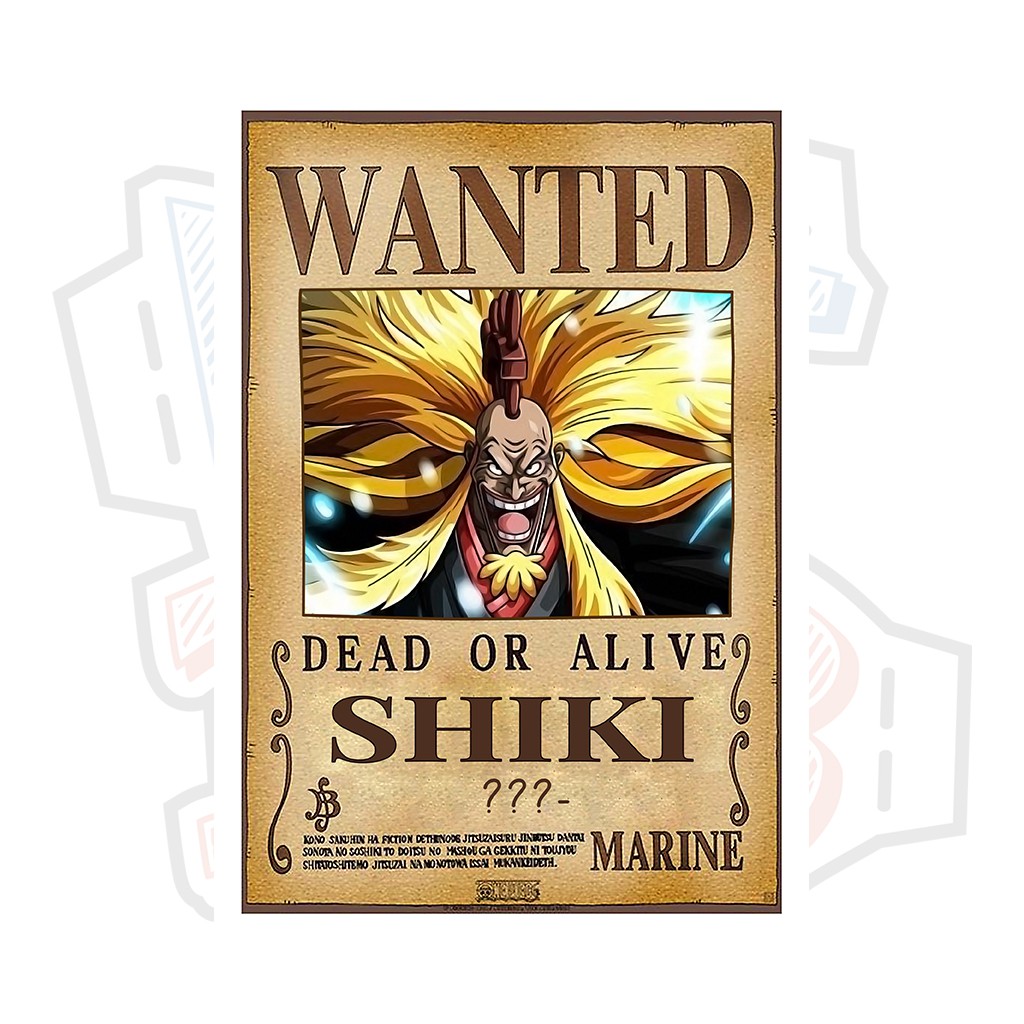Poster truy nã Sư tử Vàng Shiki - One Piece