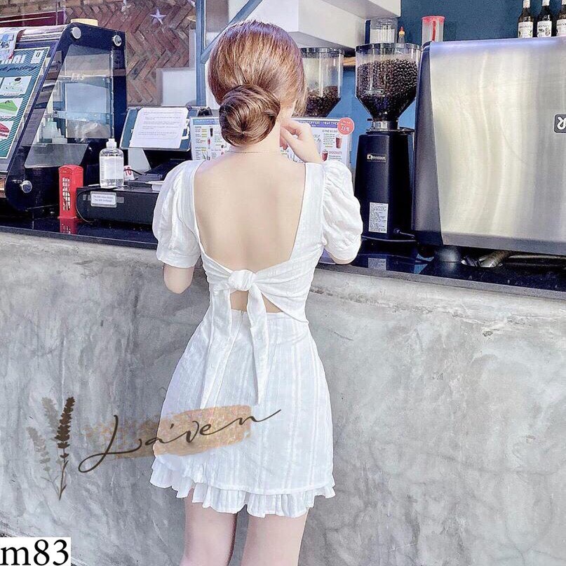 Váy Đầm Nữ Đũi Xòe Cột Nơ Lưng  Thời Trang Gunkaymatter