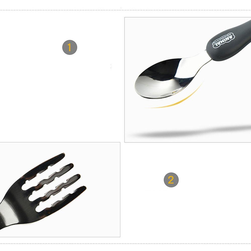 LUOL Bộ Muỗng Nĩa Tập Ăn Kèm Hộp Đựng Cho Bé