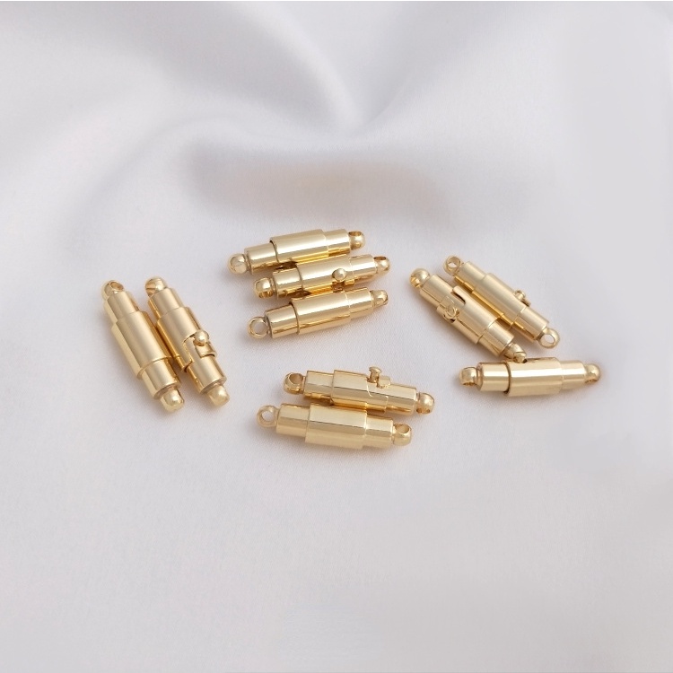 Khóa Từ Tính 14K Màu Vàng Đồng Tự Làm Vòng Tay/Dây Chuyền Chống Rơi