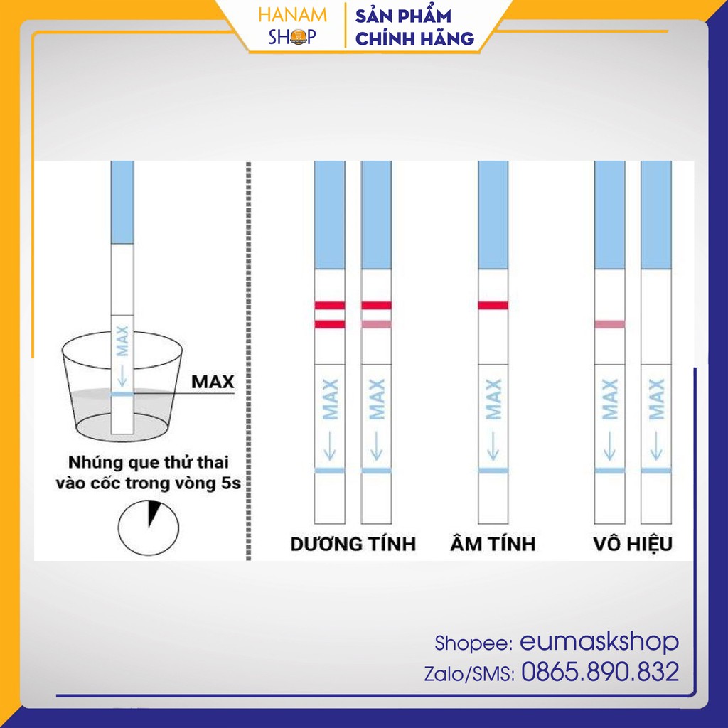 Que thử thai Amestick phát hiện thai sớm (Che tên sản phẩm)