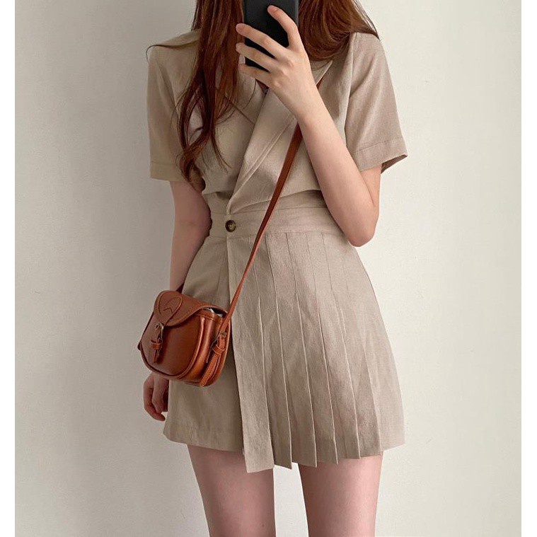 Đầm Cổ Vest Phong Cách Retro Mới 44100