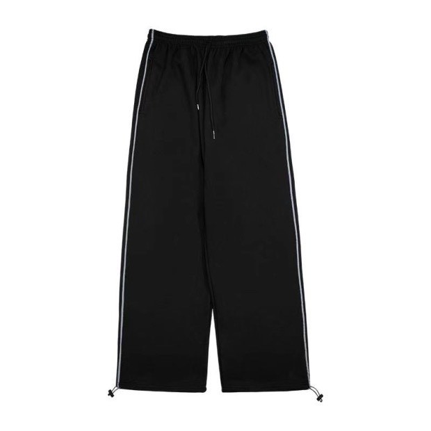 Quần jogger thun unisex 1 SỌC cạp chun phom rộng dáng suông