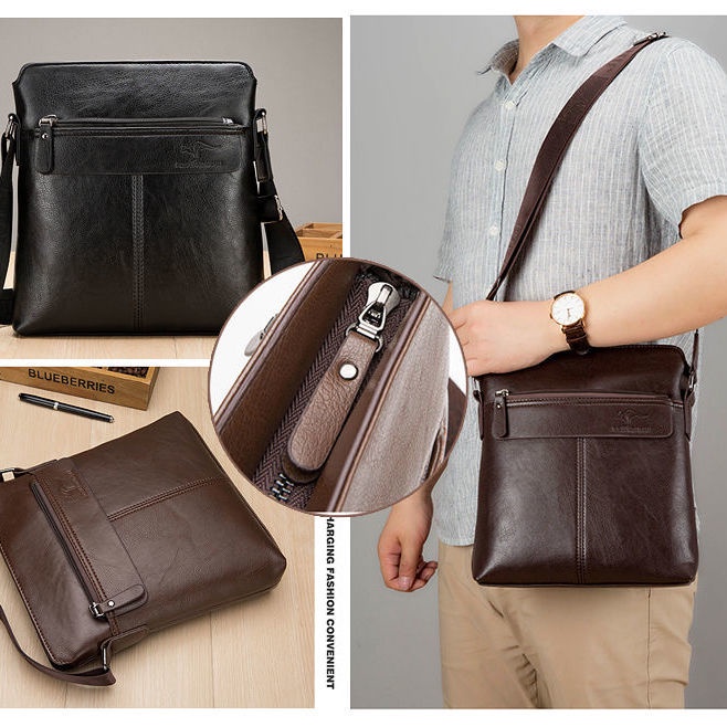 Túi da đeo vai đựng máy tính đa năng dày dặn cho nam NSGSB3 | BigBuy360 - bigbuy360.vn