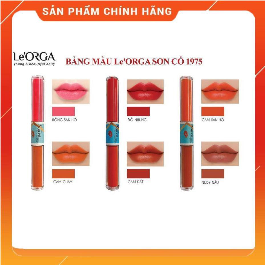 [ Có Sẵn] Son kem 2 Đầu Le'orga Chiết xuất Từ Thiên Nhiên _mỹ phẩm chính hãng _anhthucosmetic