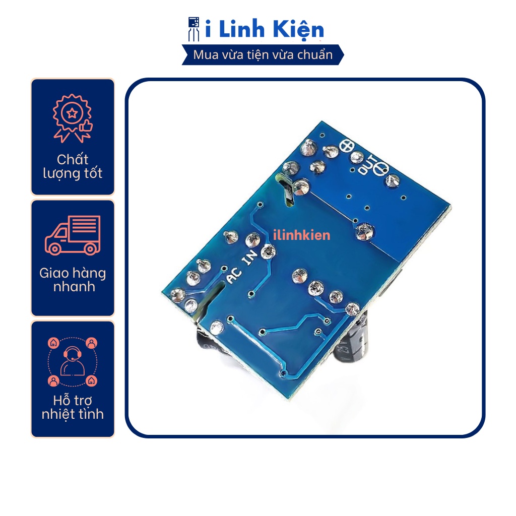 Nguồn không vỏ 12V 450mA cách ly